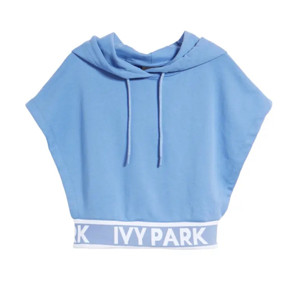 Ivy Park small backless short sleeve hoodie blue